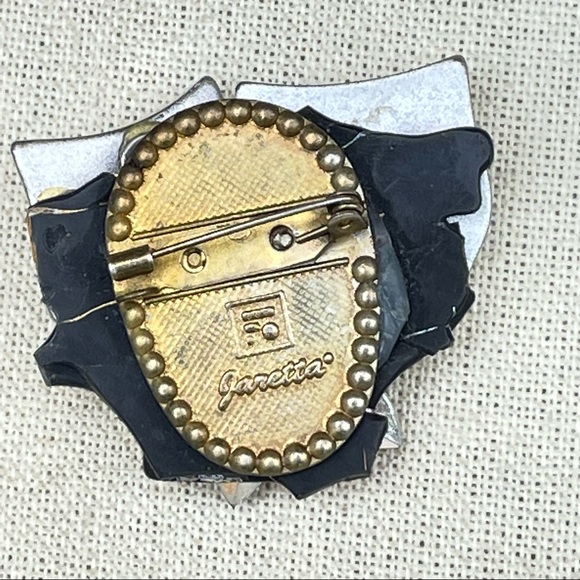 Vintage signed theater masks brooch - Picture 5 of 9